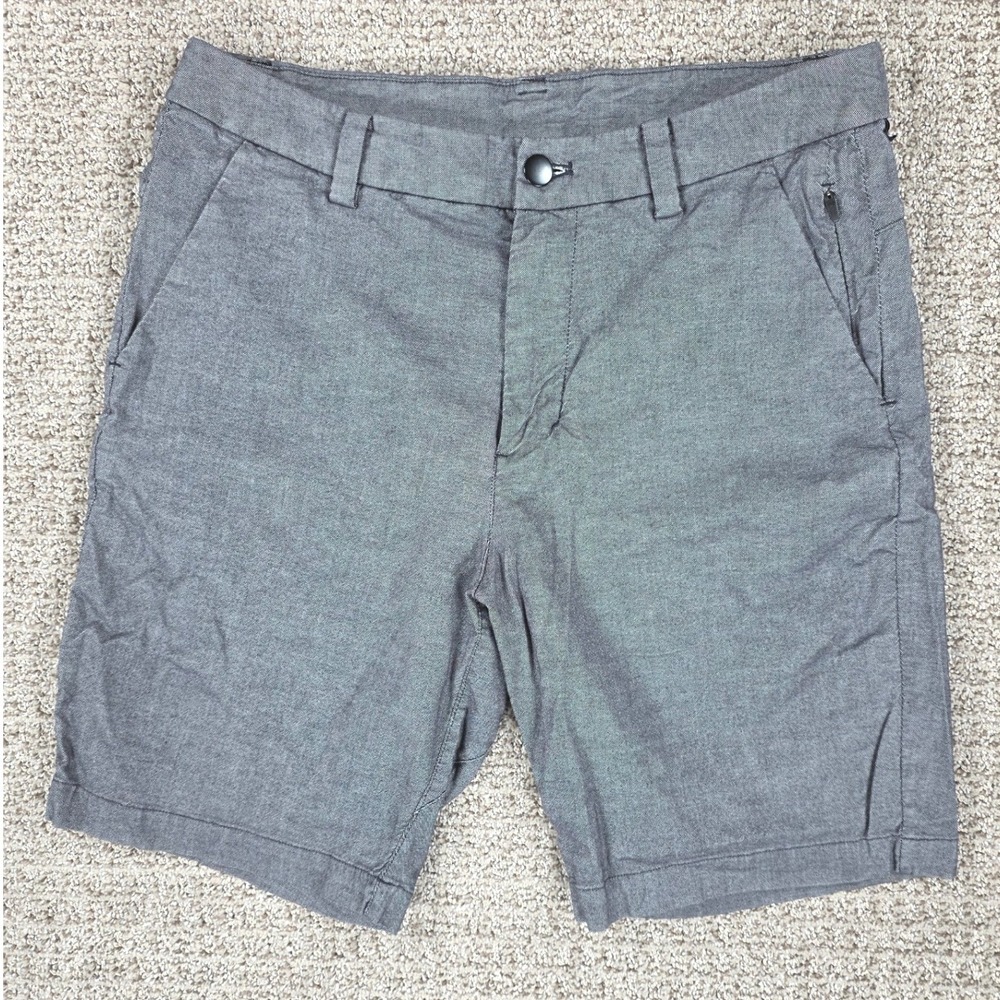 Lululemon Commission Short 9 Mens Size 30 Gray Qwick Oxford Chino Shorts